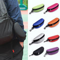 Portable Oxford Cloth Sunglasses EVA Hard Case Zipper Clip
