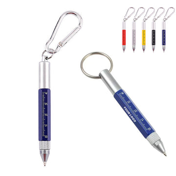 6 In 1 Metal Tool Pen With Carabiner