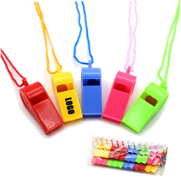 Plastic Whistle  with Lanyard for Kids