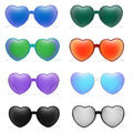 Solid Color Heart Shaped Sunglasses