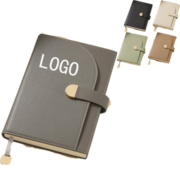 Magnetic Clasp Thickened Leather Notebook