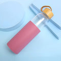 16oz Glass Water Bottles with Bamboo Lid