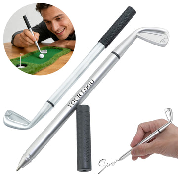 Plastic Golf Club Ballpoint Pen With Rubber Cover