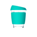 8.5 Oz Glass Coffee Mug With Silicone Lid And Insulated Sleeve