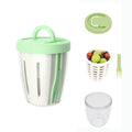 Plastic Fresh Fruit Salad Storage Cup W/ Lid & Folding Fork