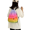 Large Waterproof Sports Gym Drawstring Nylon Backpack Bag