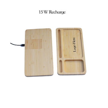 15W Wood Phone Wireless Charging Station
