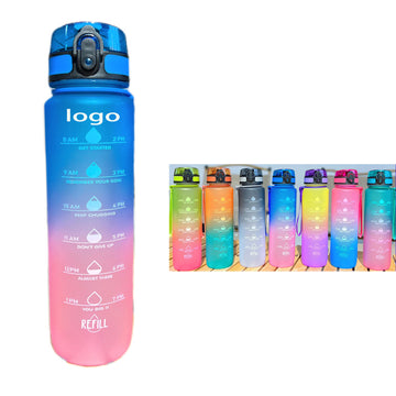Durable and Leakproof Water Bottles  32oz with Time Marker