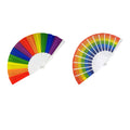 Full Color Folding Fabric Fan W/ Plastic Handle