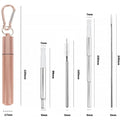 Expandable Stainless Steel Straw With Case