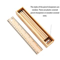 Wooden Stationery Set W/12 Colored Pencils Sharpener & Ruler