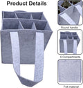 Portable Reusable 6 Bottle Felt Wine Carrier
