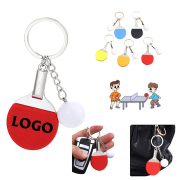 Simulated Table Tennis Racket Set Keychain