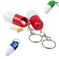 Capsule Shaped Pill Box With Key Ring