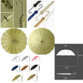 16 Ribs Straight Umbrella With Leather Handle