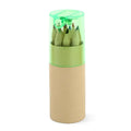 12 Colored Pencils In Tube W/Sharpener