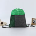 Drawstring Backpack With Front Pocket And Mesh Side Storage