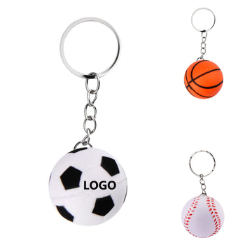 Foam Stress Ball-Shaped Keychain Toy For Pressure Relief