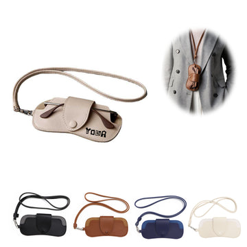 Resistant Thickened Leather Eyeglasses Bag