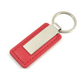 Rectangular Metal PU Leather Keychain