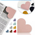 Leather Heart-Shaped Portable Bookmark Clip