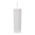 Double Wall Matte Finishing 16Oz Plastic Straw Tumbler