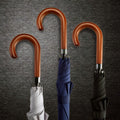 Wooden Hook J-Shaped Automatic Business Long Handle Umbrella