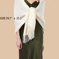 Cashmere Feel Large Thick Scarf With Tassel