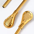 Stainless Steel Filtering Straw With Spoon