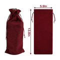 Linen Drawstring Wine Bottle Bag