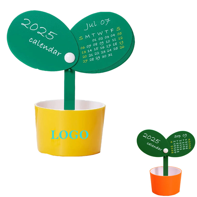 2025 Desk Unique Plant Pot Shape Monthly Standing Calenda