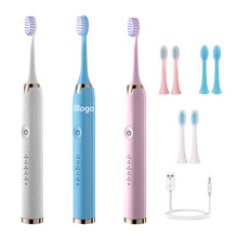 USB Rechargeable Electric Toothbrush with 3 Brush Heads