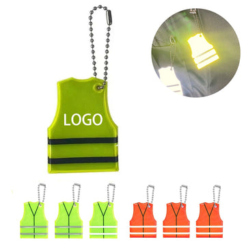 PVC Reflective Safety Vest Keytag
