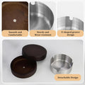 Wooden Ashtray with Stainless Steel Liner