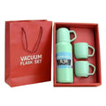 Promotional Stainless Steel Vacuum Flask Gift Set W/3 Lids