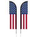 8' Double Sided Portable Half Drop Banner w/ Hardware Set