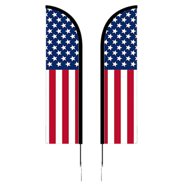 8' Double Sided Portable Half Drop Banner w/ Hardware Set