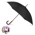 Wooden Hook J-Shaped Automatic Business Long Handle Umbrella