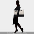 Large Classic Black And White Cotton Canvas Tote