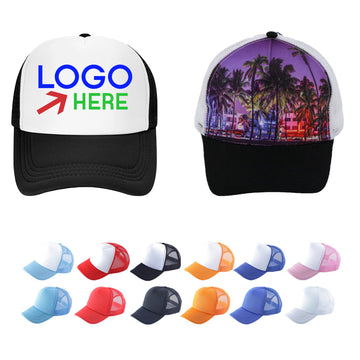5 Panel Full Color Sublimation Mesh Back Trucker Hat