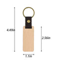 Rectangle Beech Wood Key Ring