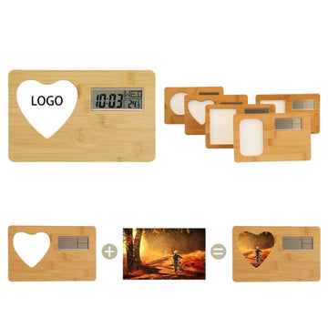 Blank Heat Transfer Wooden Desktop Electronic Digital Clock