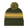 Two Tone Pom Striped Long Beanie Hat