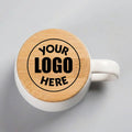 Custom Ceramic Coffee Cup With Bamboo Lid