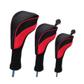 Golf Club Head Covers 3-Piece Set With Replaceable Labels