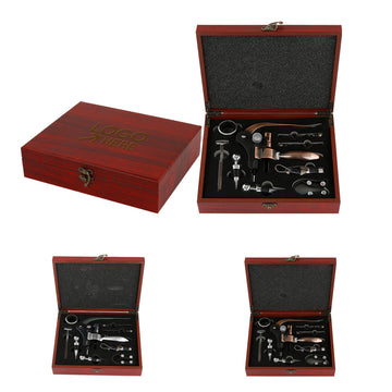 Wooden 9 Piece Easy Wine Opener Gift Set