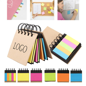 Kraft Cover Spiral Sticky Notes Index Set