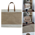 15 ¾″ × 14″ × 7 ¹¹⁄₁₆″ Jute Tote Bag With Waterproof Lining