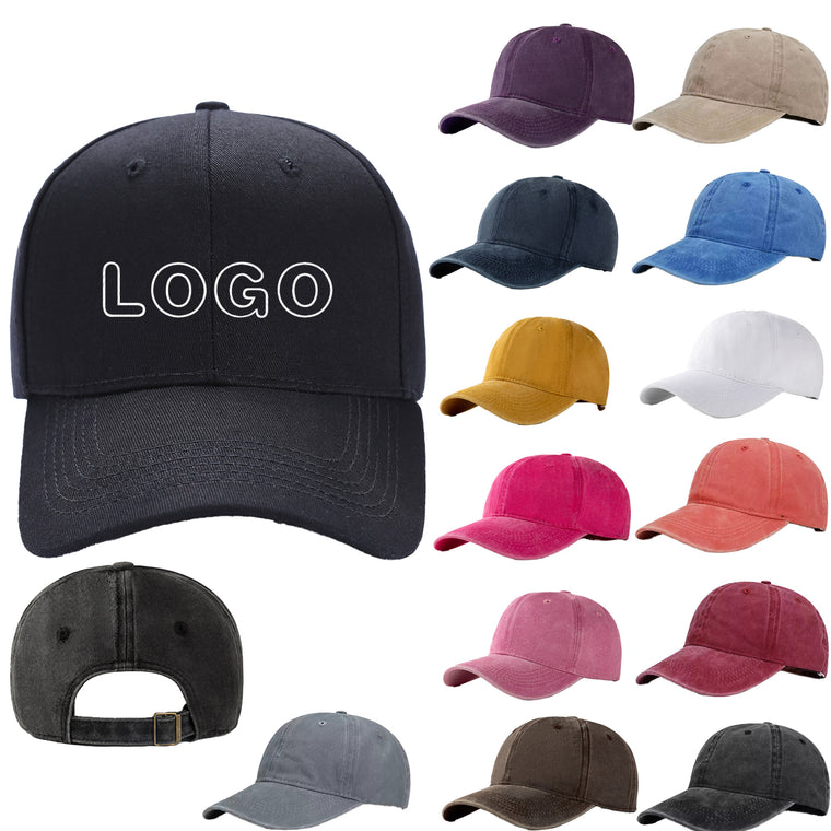 Custom Embroidered Baseball Cap Vintage Washed Hats
