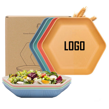 Wheat Straw Hexagonal Home Use Plate